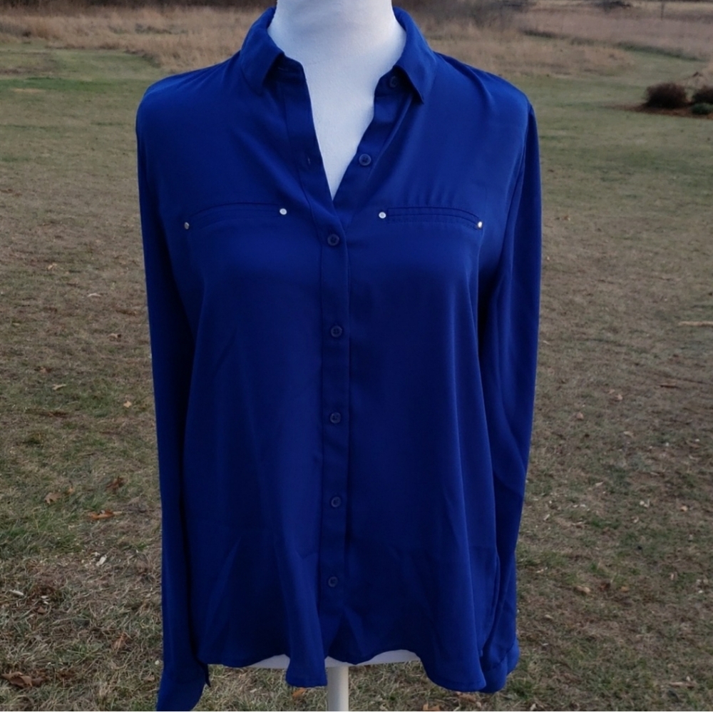 Apt. 9 Collared, Button Down Blouse